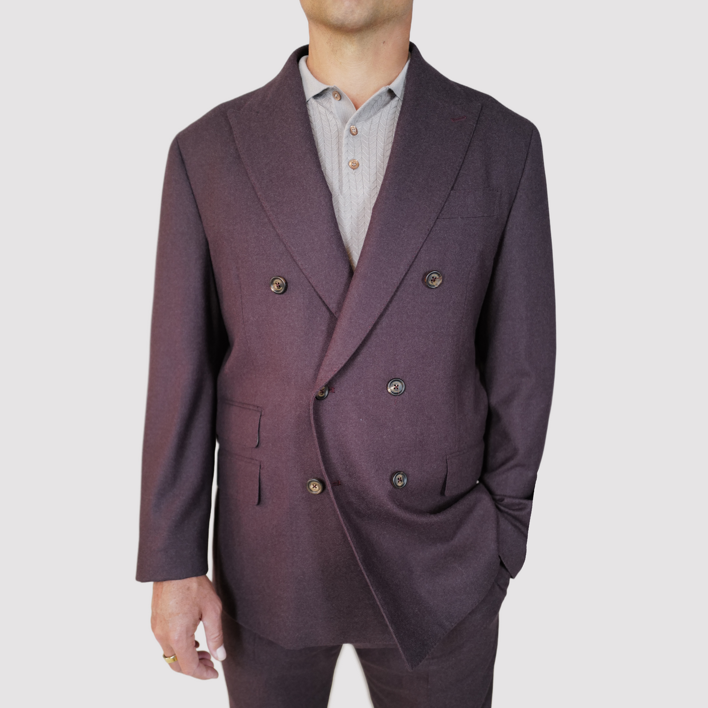 Eleventy Double Breasted Wool Suit