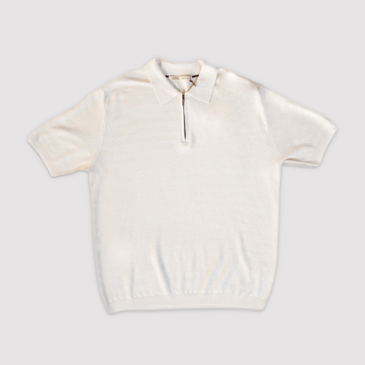 Maurizio Baldassari S/S Polo Zip - Cream