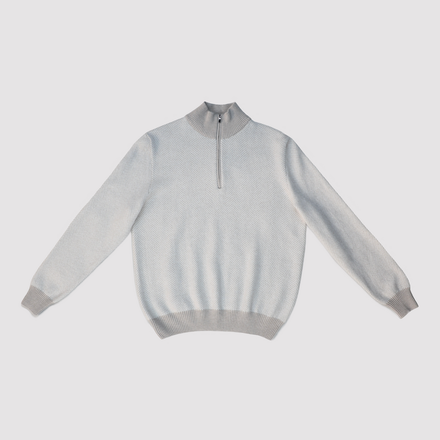 Settefili Cashmere Herringbone Half Zip